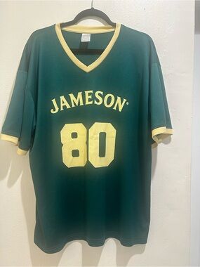 Men Green & Yellow  Jameson Number 80 Sports Tee